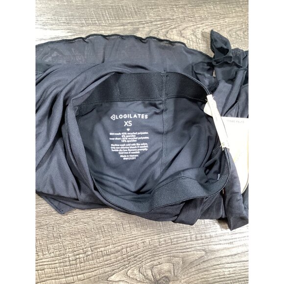Logilates Womens Dance Studio Wrap Skort XS Black Double Layered Athletic NWT - Picture 7 of 7